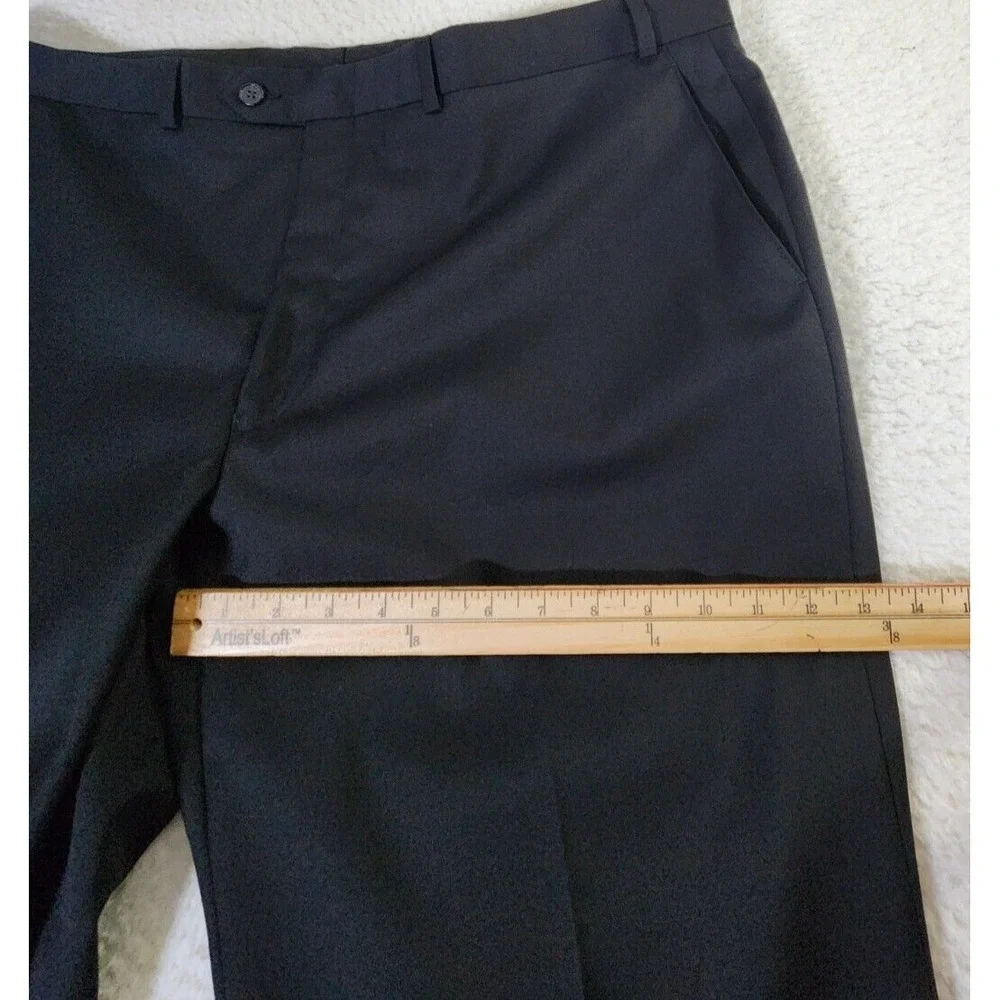 Ralph Lauren Wool Dress Pants Men's Size 42x32* Black Total Comfort Flat Front